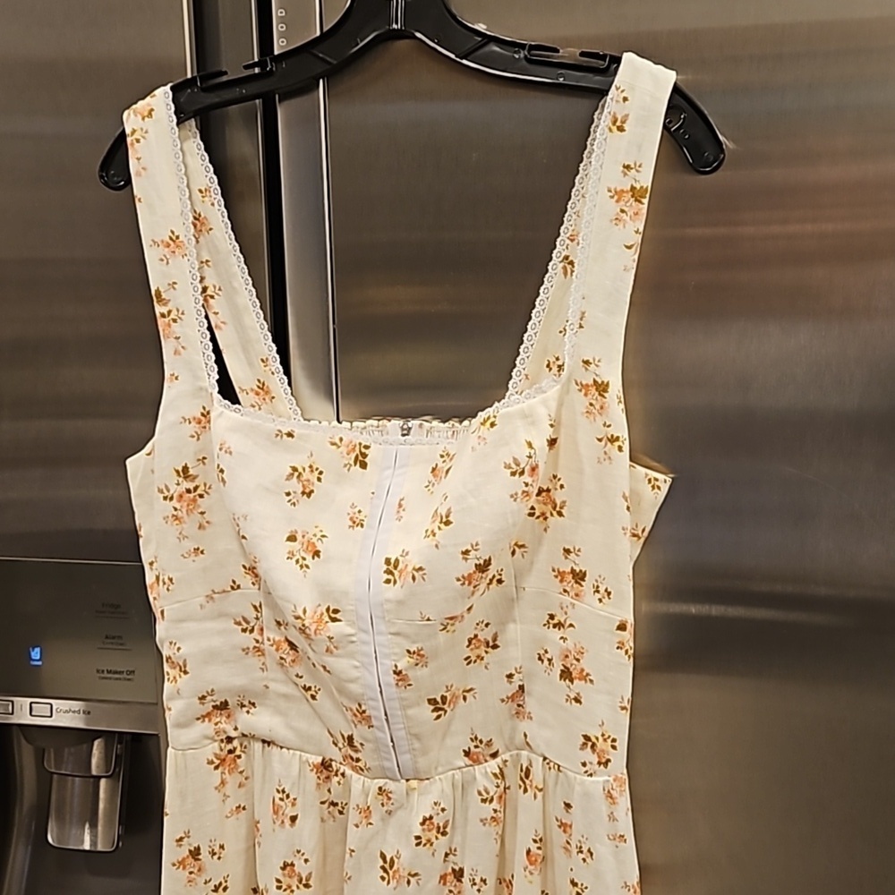💕REFORMATION💕 Tagliatelle Linen Dress ~ Mildred Floral Print 12 NWT - Picture 13 of 16